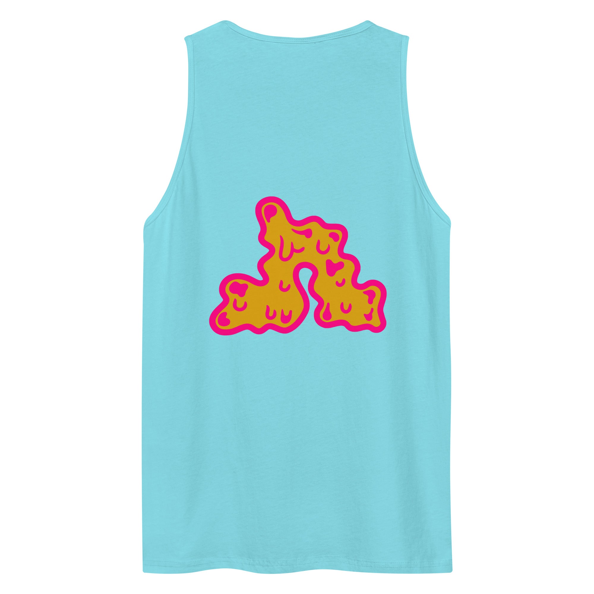 PURE Solo tank top pacific blue, pink poison, goldenrod.