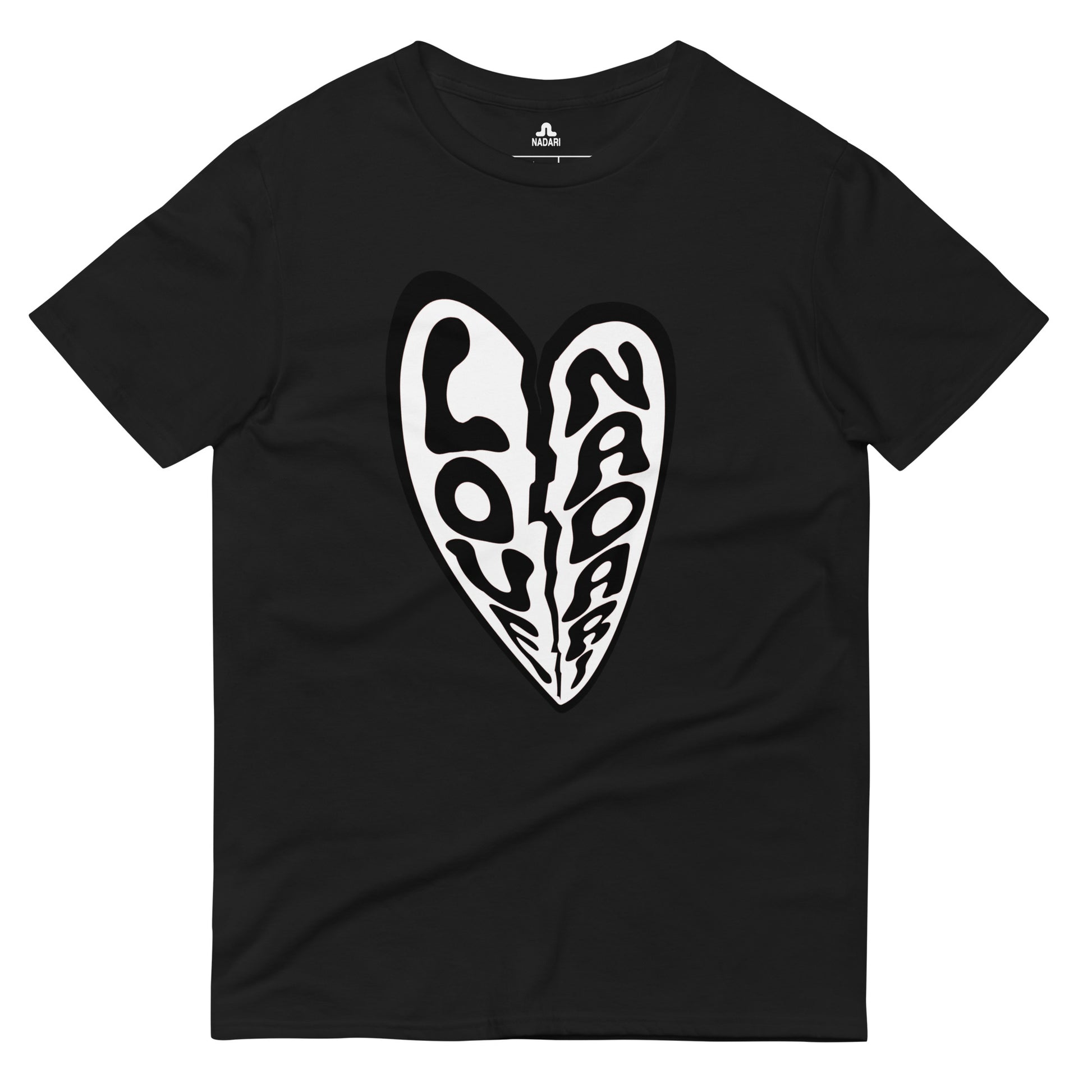 Nadari Legacy warped love t-shirt black and white.
