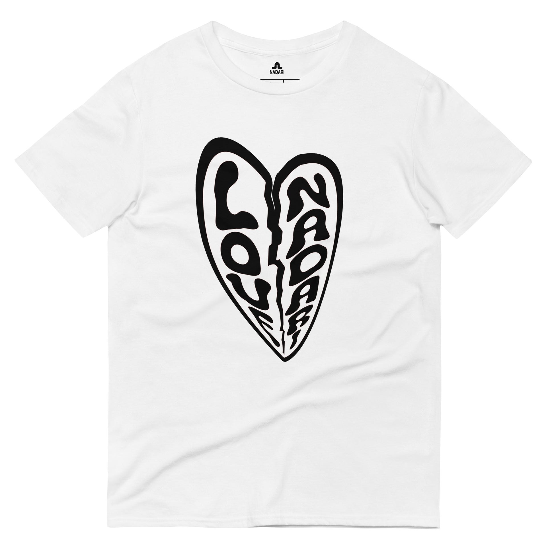 Nadari Legacy warped love t-shirt white and black.