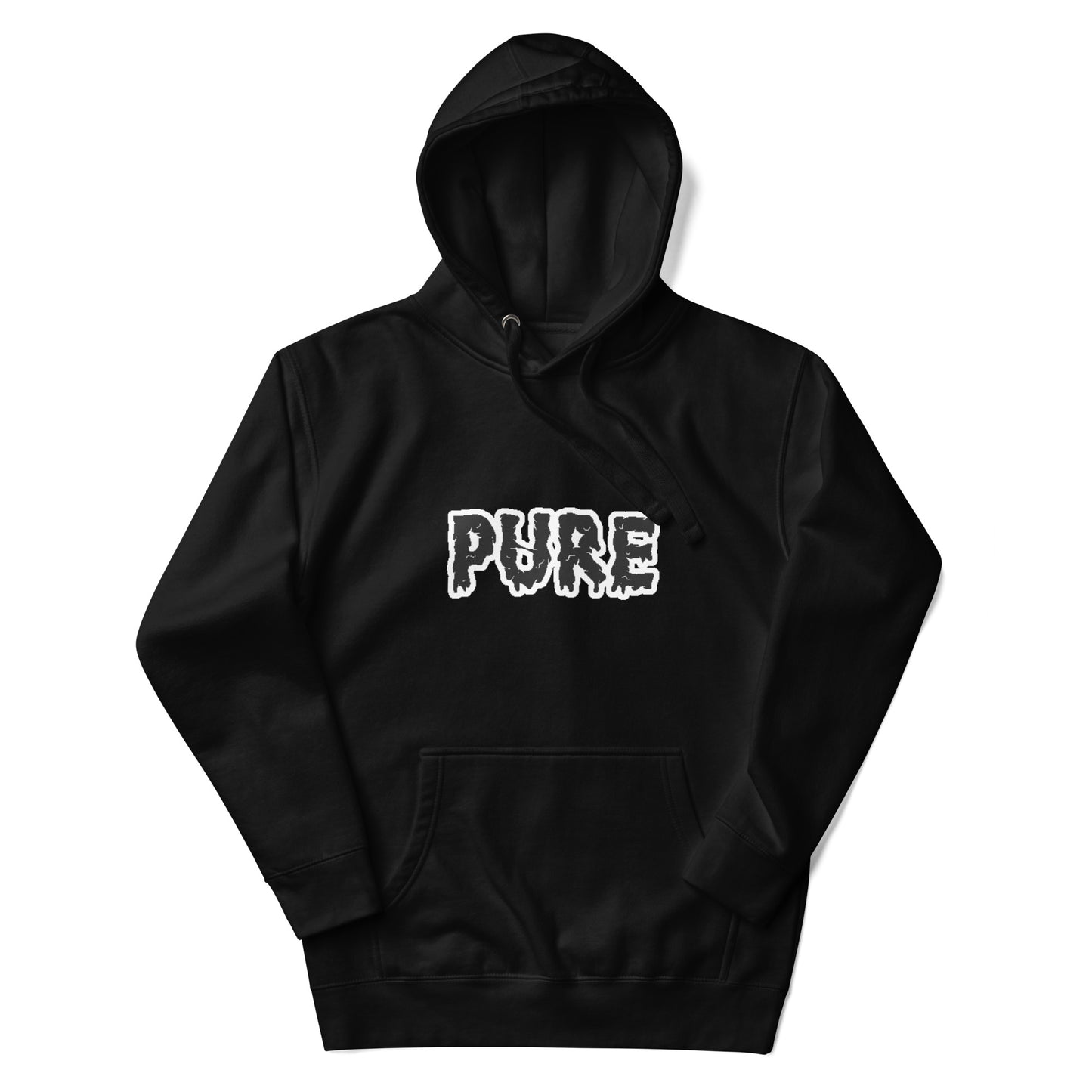 PURE Words Hoodie black and white.