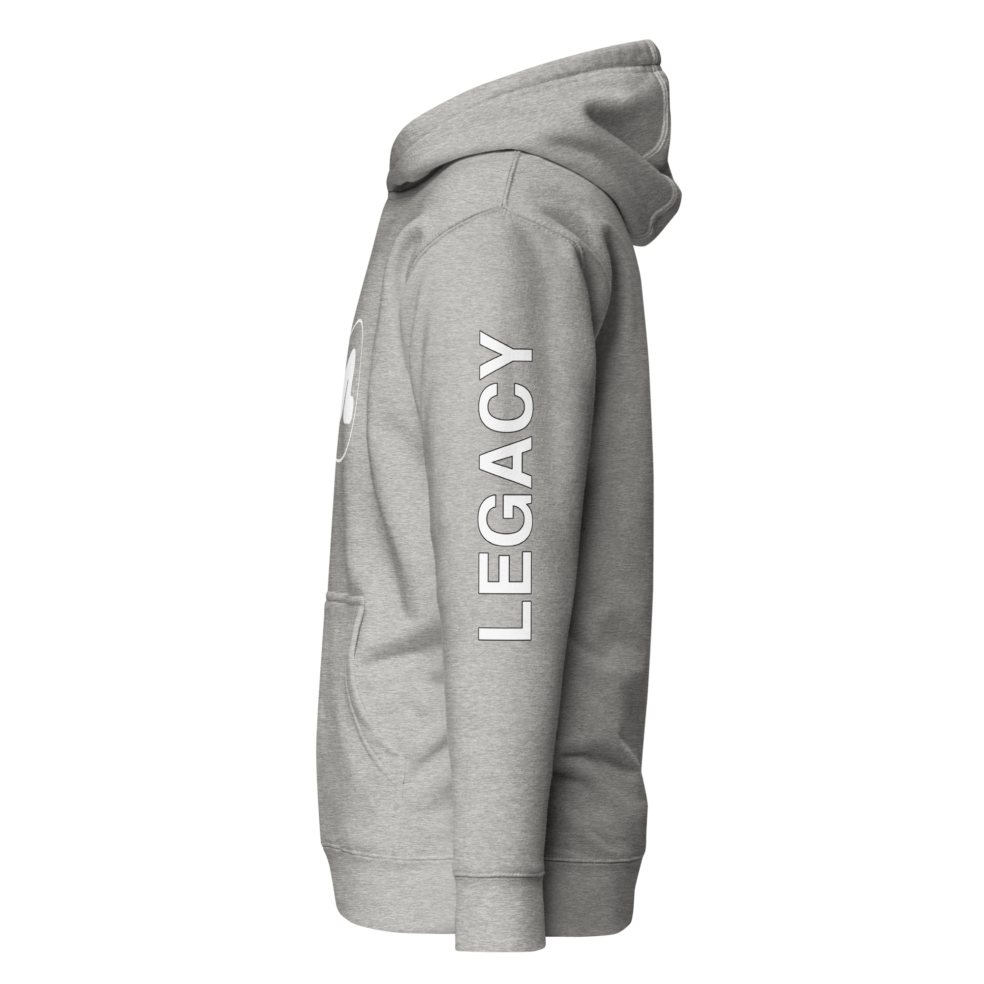 Legacy Prezi hoodie carbon grey and white.