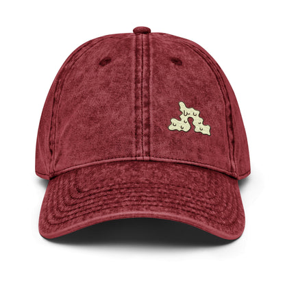 PURE Downy Vintage Cotton Twill Cap maroon with white and mocha logo.